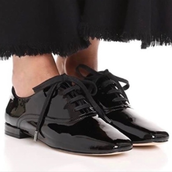 Joie Shoes - Joie Joanna Square Toe Patent Leather Lace Up Oxford Shoes